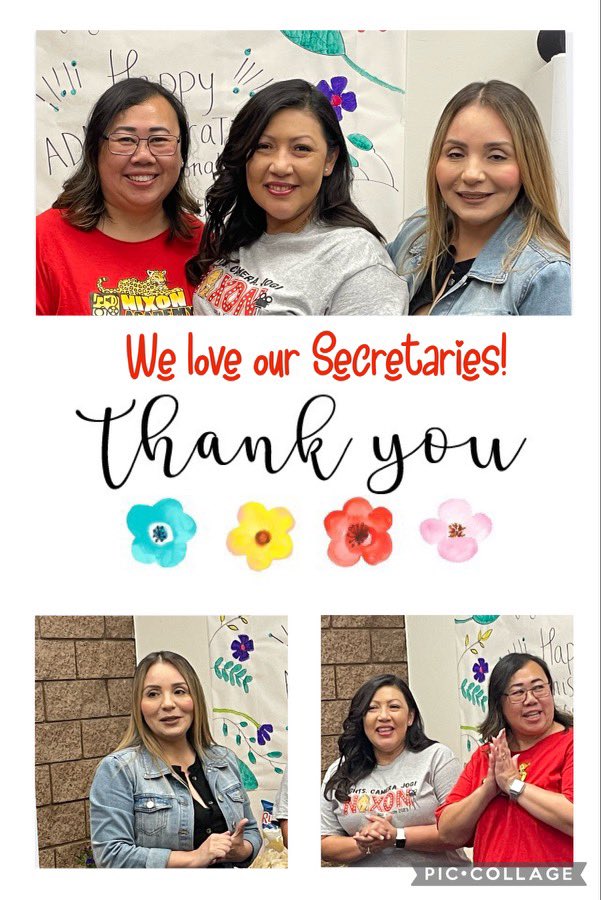 NixonAcademy's tweet photo. Happy Administrative Professional’s Day! Today we celebrated our wonderful and fabulous 3 secretaries! Their efforts, hard work and commitment go unnoticed and we are grateful for having you all on our team. Thank you for all that you do!💐🌻🌷 https://t.co/NEXBzacI5Q