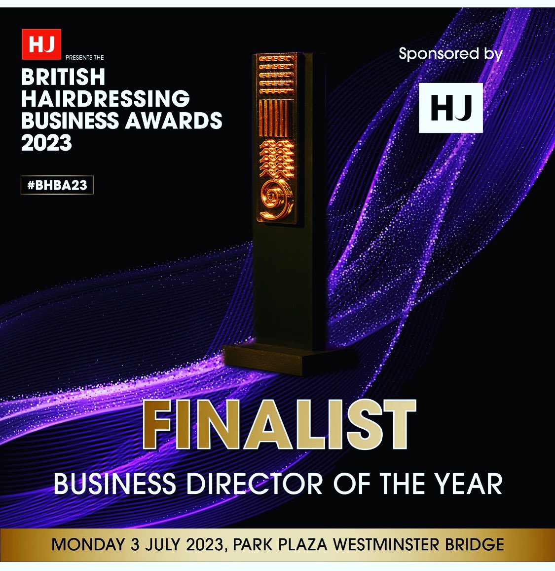I am delighted to say I have been nominated for Business Director of the Year at #bhbas23 <a href="/hji/">Hairdressers Journal International</a>