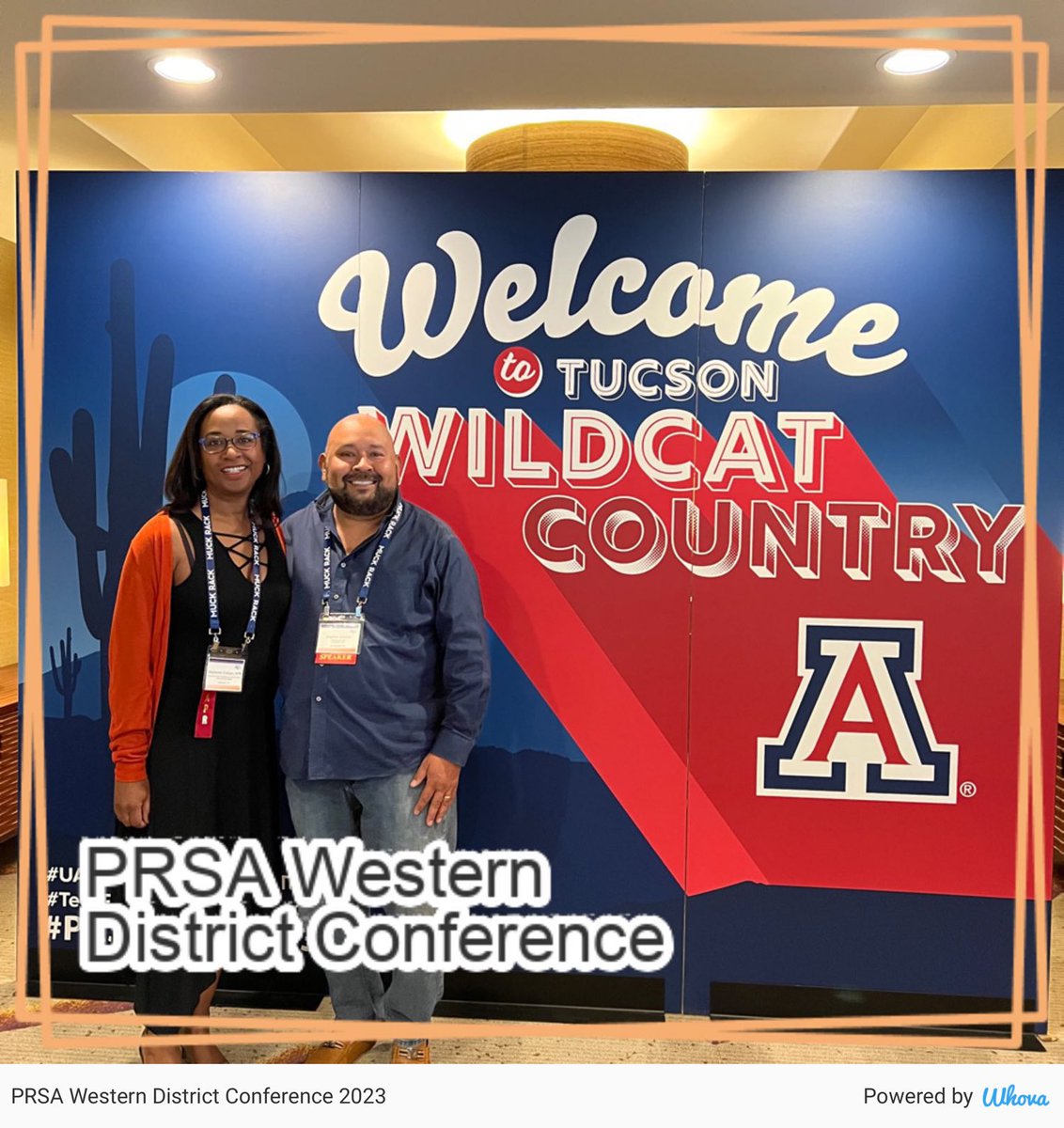 stephenchavezpr's tweet photo. Reunited at Western District. Stephanie Graham and I went to Journalism school together. #2023WDC #PRSAWDC #PRSAWesternDistrict #Tucson via Whova event app https://t.co/QJZjf09vsr https://t.co/gjx2BtkHOA