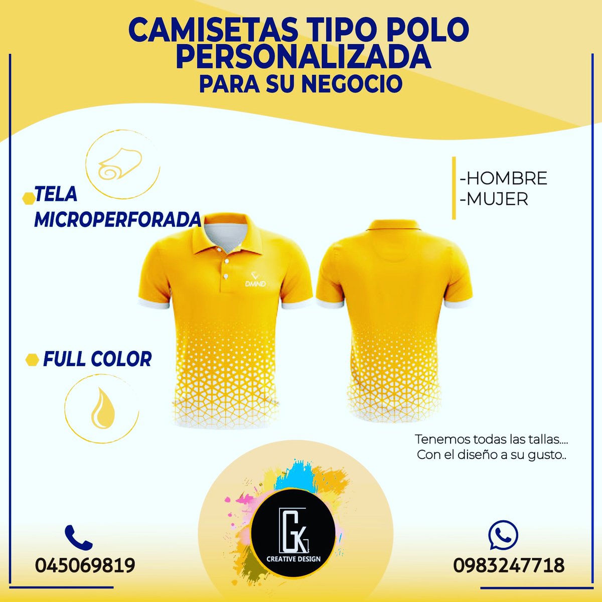 gkcreativedesi1's tweet photo. Camisetas tipo polo al estilo #GK con una dosis extra de creatividad 💡

Dato importante: #sublimación

Escríbenos por interno 📲 y cotiza nuestros precios al por mayor.

#gkcreativedesign #camiseta #profesional #design #diseño #creatividad #emprendimientoecuador🇪🇨 https://t.co/UaLGN6BI74