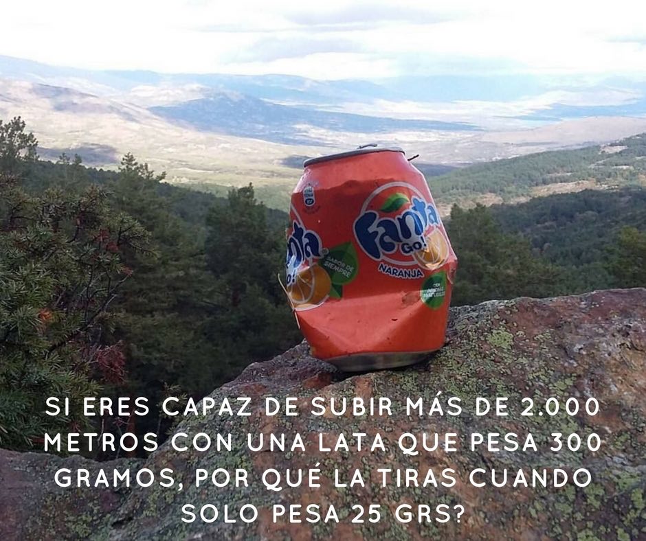 EcoInventos's tweet photo. Si eres capaz de subir más de 2.000 metros con una lata que pesa 300 gramos, ¿por qué la tiras cuando solo pesa 25 gramos? https://t.co/t01Im9gALv