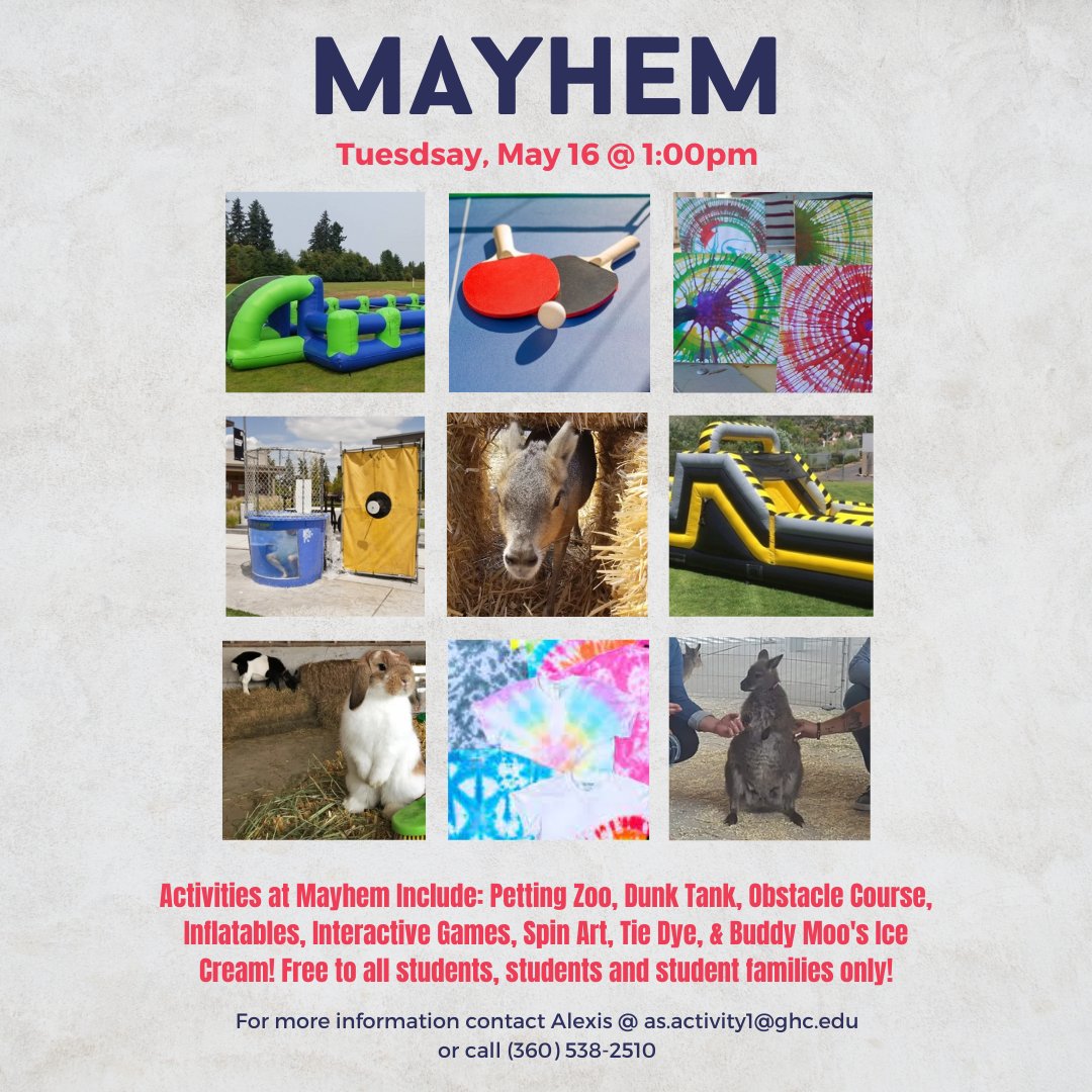 ghcstudentlife's tweet photo. It's almost here! Get ready for the event of the year - we can't wait to see you there! 🎉 #Mayhem #CantWait #GHC https://t.co/nl2qkbC3hX