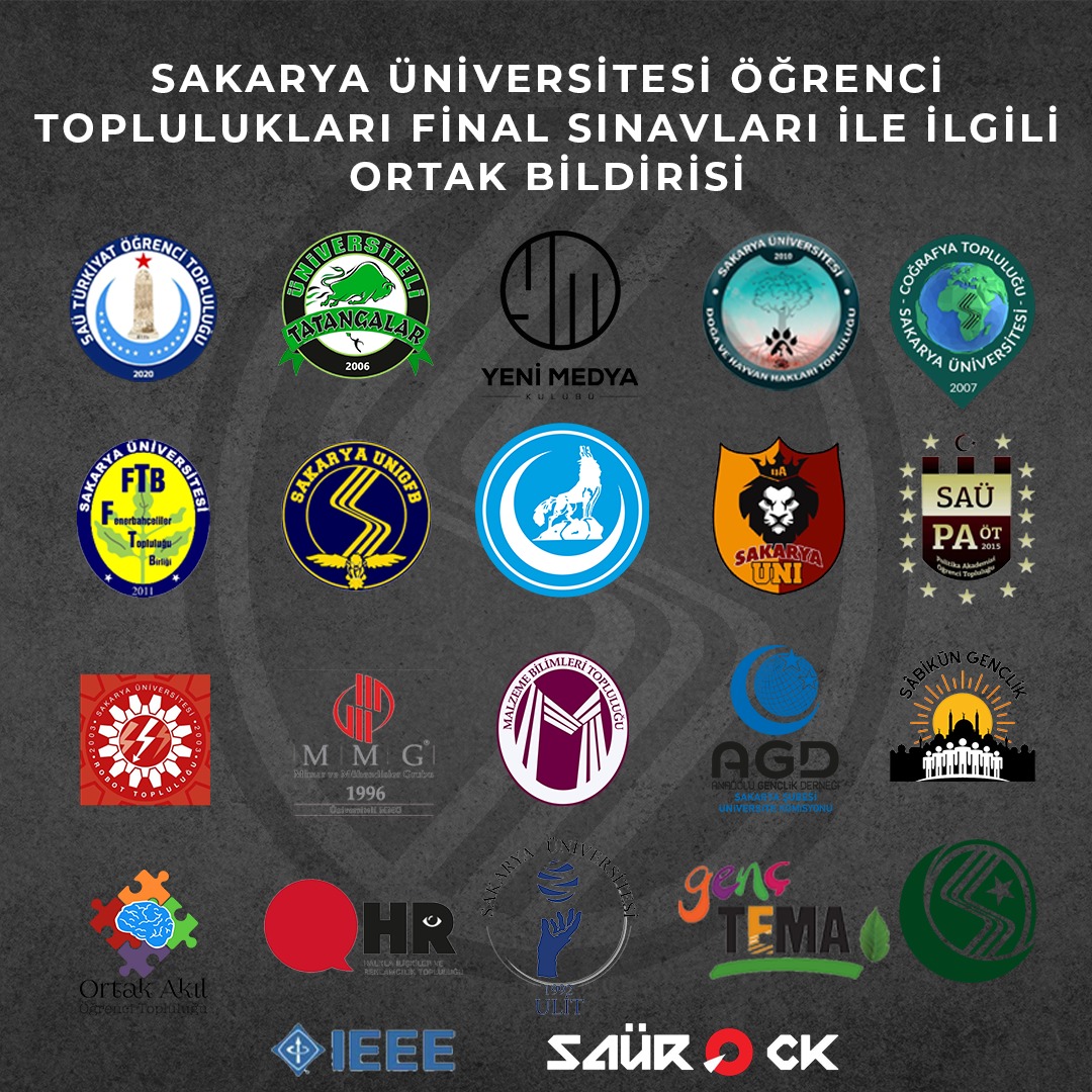 BurakAylmz54's tweet photo. Sakarya Üniversitesi Öğrenci Toplulukları Ortak Bildirisi

@erolozvar 

#saüfinalleronline
@ProfDrHamzaAl https://t.co/G7KBzMRI9s