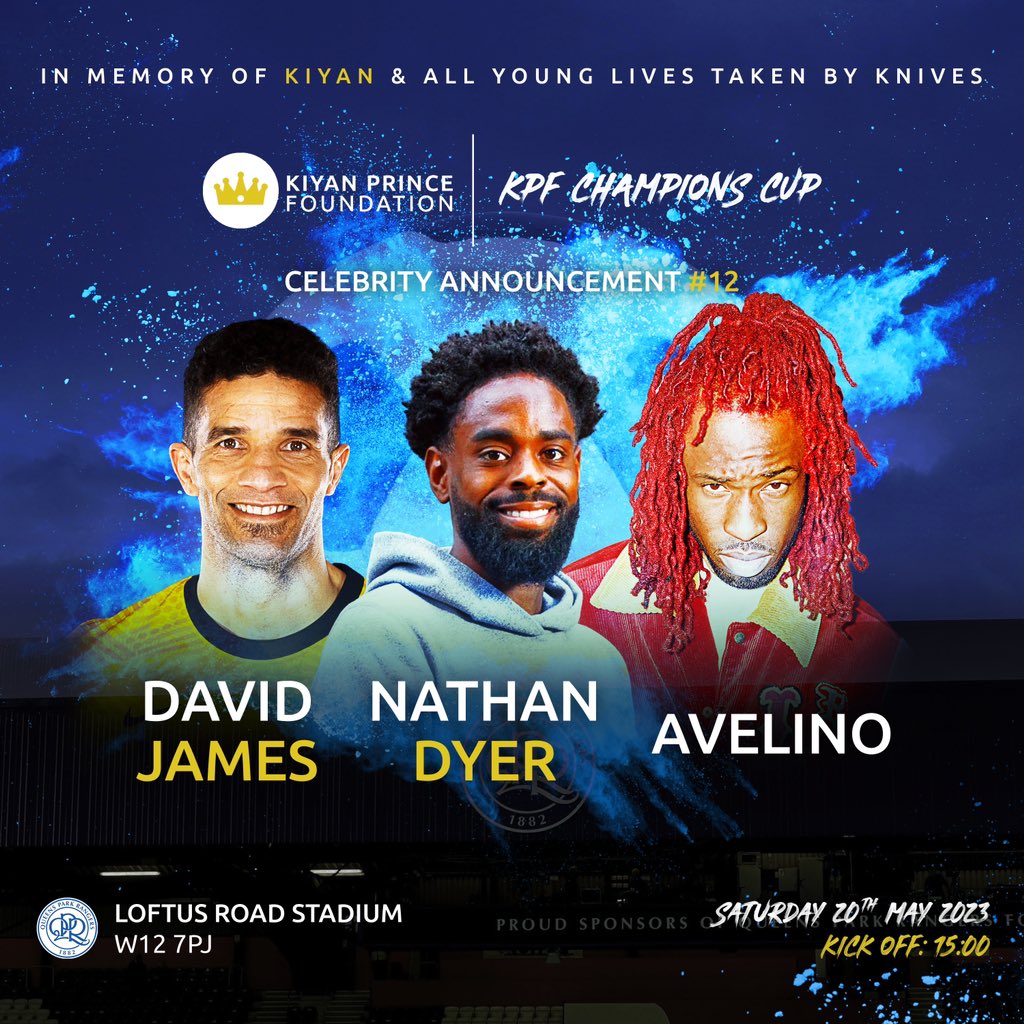 TheKPF's tweet photo. Football meets music on the pitch @QPR ⚽🎵

No dancing feet though lads!  👣

Officially announcing @jamosfoundation , Nathan Dyer  and @officialAvelino !!

Interested in sponsoring your favourite player? Drop us a DM! 

Tickets: https://t.co/ogQv56VqXd

#kfcc23 @MarkPrinceOBE https://t.co/ycyHYgT2BL