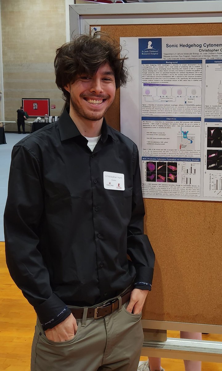 ChristinaAdele6's tweet photo. Shout out to Chris @c_hom0 for presenting his work at the 2023 @RhodesCollege Research Symposium! He's been doing some impressive work in @lab_ogden at @StJudeResearch 🧑🏻‍🔬 https://t.co/Z1Kq96wFQj