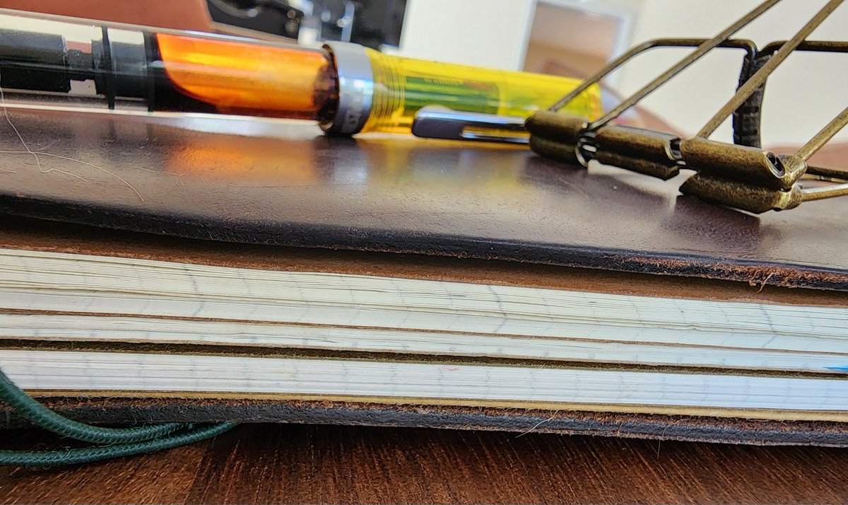 PLCampbell's tweet photo. What's a notebook to you, Writer? I love a good notebook. Right now have Field Notes in my bag, a Tomoe River in my cover, and a Rhodia pad on my desk. Always jotting. What notebook do you take along?
#simplywrite #WritingCommunity #AuthorsOfTwitter https://t.co/vGwVIcIVfe