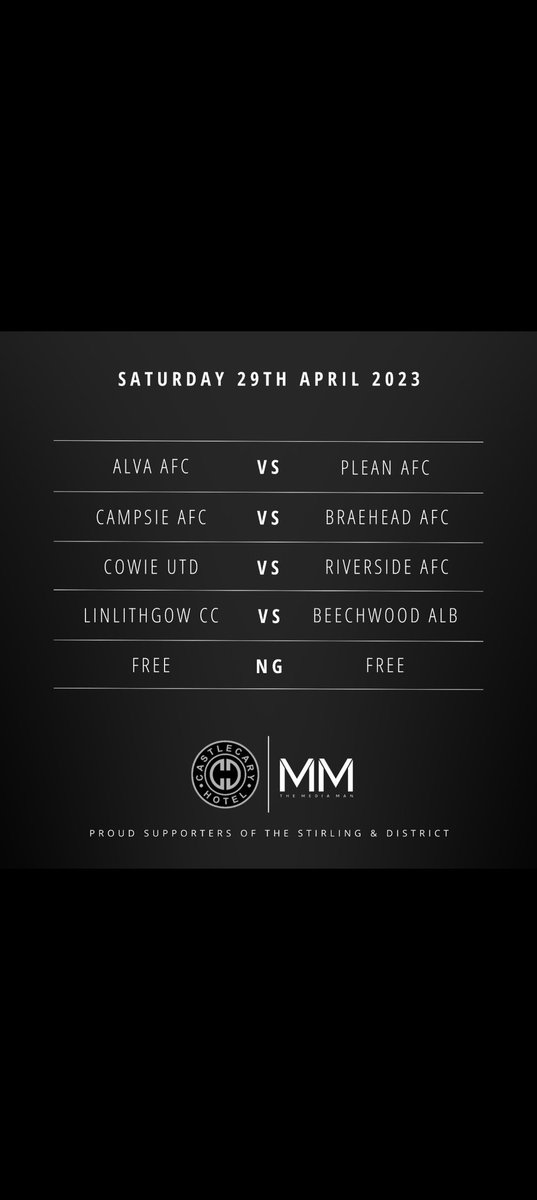 Alva have been crowned S&amp;D Premier League Champions tonight due to Plean AFC not being able to field a team tomorrow 

Congratulations Alva 🏆🏆🏆
<a href="/AlvaAfc/">Alva AFC</a> 
<a href="/scottish_aff/">AmateurFixturesResultsSCO</a>