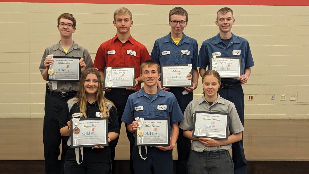 vccstudents's tweet photo. We are thrilled to be able to share in the celebration of our Vantage Career Center 2023 State of Ohio SkillsUSA competitors who placed in the top 3 in their perspective categories! https://t.co/jGbq1mmEht