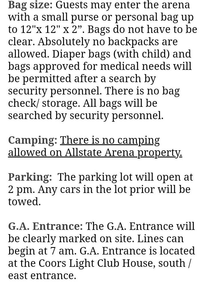 BTS Merch⁷ on Twitter "Allstate Arena Bag size clarification 12" x 12