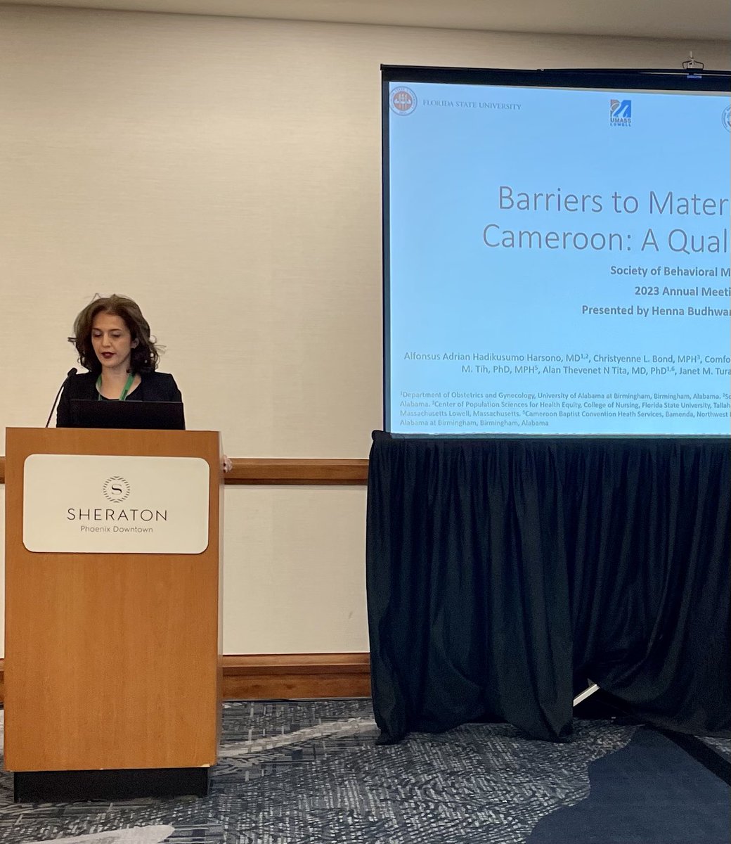 Henna Budhwani (@medsociology) on Twitter photo Presenting qualitative findings from our Cameroon study to reduce severe maternal and perinatal morbidity and mortality. With MPIs: <a href="/atitapatterns/">Alan T N Tita, MD, PhD</a> and Comfort Enah. Thank you to @NICHD_NIH and <a href="/Fogarty_NIH/">Fogarty at NIH</a> for supporting this R21/R33. #SBM2023 @FSU_ORD @UAB_CWRH <a href="/FSUResearch/">FSU Research</a> Presenting qualitative findings from our Cameroon study to reduce severe maternal and perinatal morbidity and mortality. With MPIs: <a href="/atitapatterns/">Alan T N Tita, MD, PhD</a> and Comfort Enah. Thank you to @NICHD_NIH and <a href="/Fogarty_NIH/">Fogarty at NIH</a> for supporting this R21/R33. #SBM2023 @FSU_ORD @UAB_CWRH <a href="/FSUResearch/">FSU Research</a>