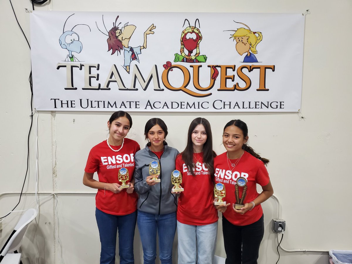 Huge congrats to our 8th grade @Ensor_MS TeamQuest team on winning FIRST PLACE at Finals!!! Proud is an understatement! #WeAreEnsor #TeamSISD #GirlsinSTEM #girlpower