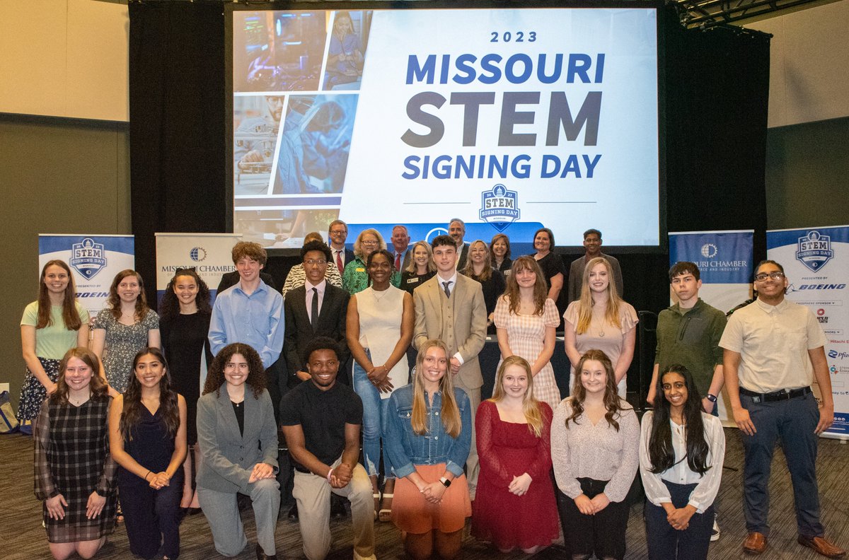 MissouriChamber's tweet photo. A big congratulations to all of our #MoSTEMSigning Day scholarship recipients! We can't wait to see how you change the world through STEM.
@Boeing @Orscheln @MODHEWD https://t.co/WqmgxThrFZ