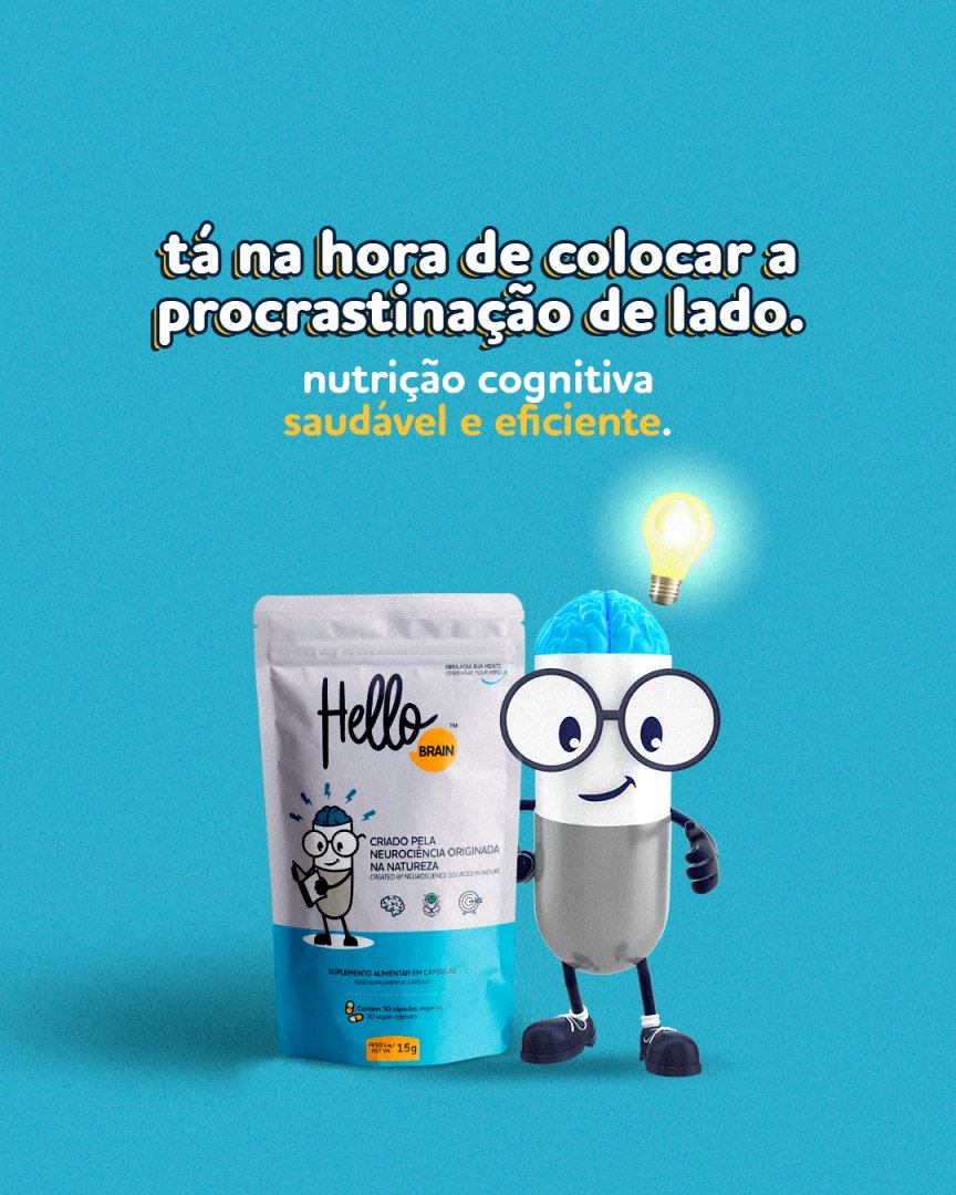 hellobrainbr's tweet photo. sextou com esse recado de amigo:
coloque a procrastinação de lado com hellobrain™ 💙!

o suplemento natural, saudável e eficiente pra você 😉🧠🚀 https://t.co/6TZNRdpK3e