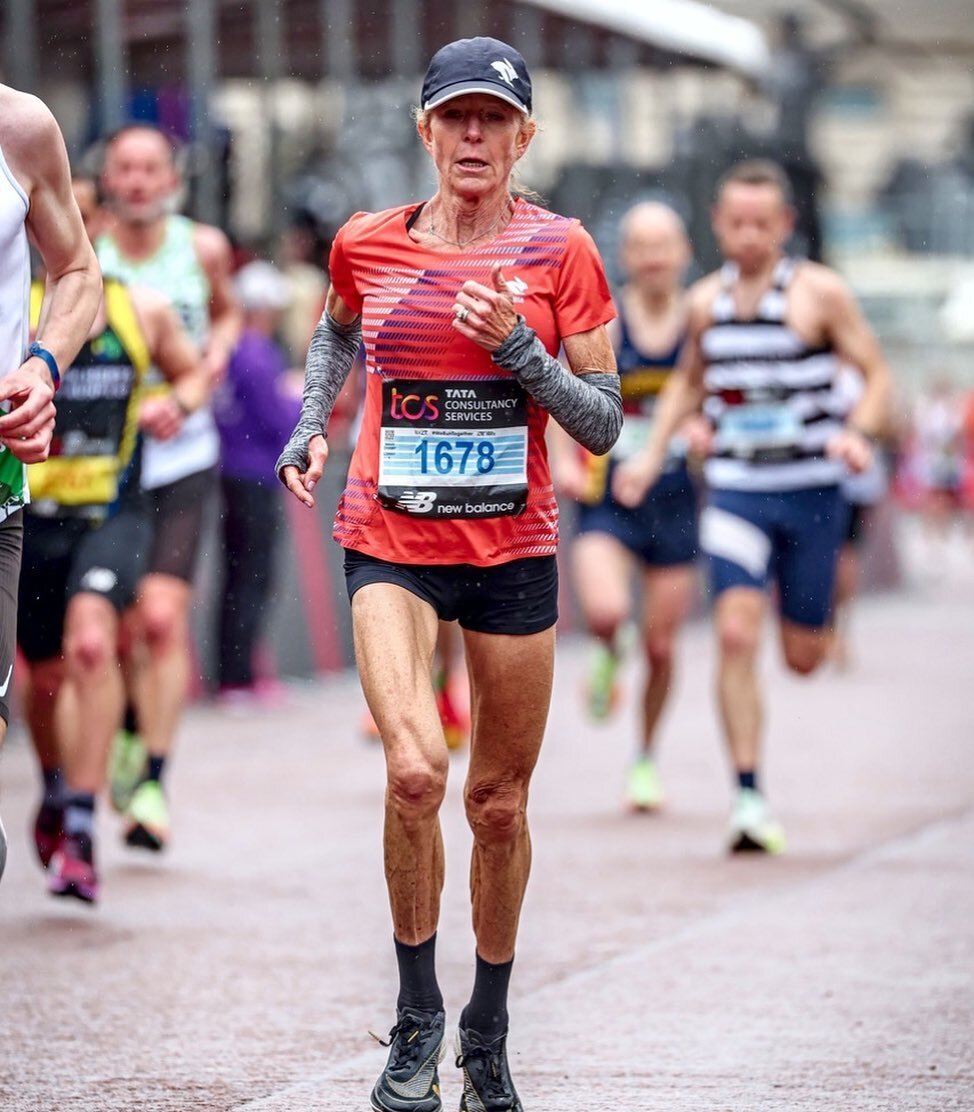 runinrabbit's tweet photo. Congratulations to our #rabbitELITE Jenny Hitchings on a phenomenal performance last weekend at the London Marathon, running an incredible 2:45:27 and reclaiming the W55+ World Record, besting the age-group record by three minutes!!! https://t.co/5iL63amWWl