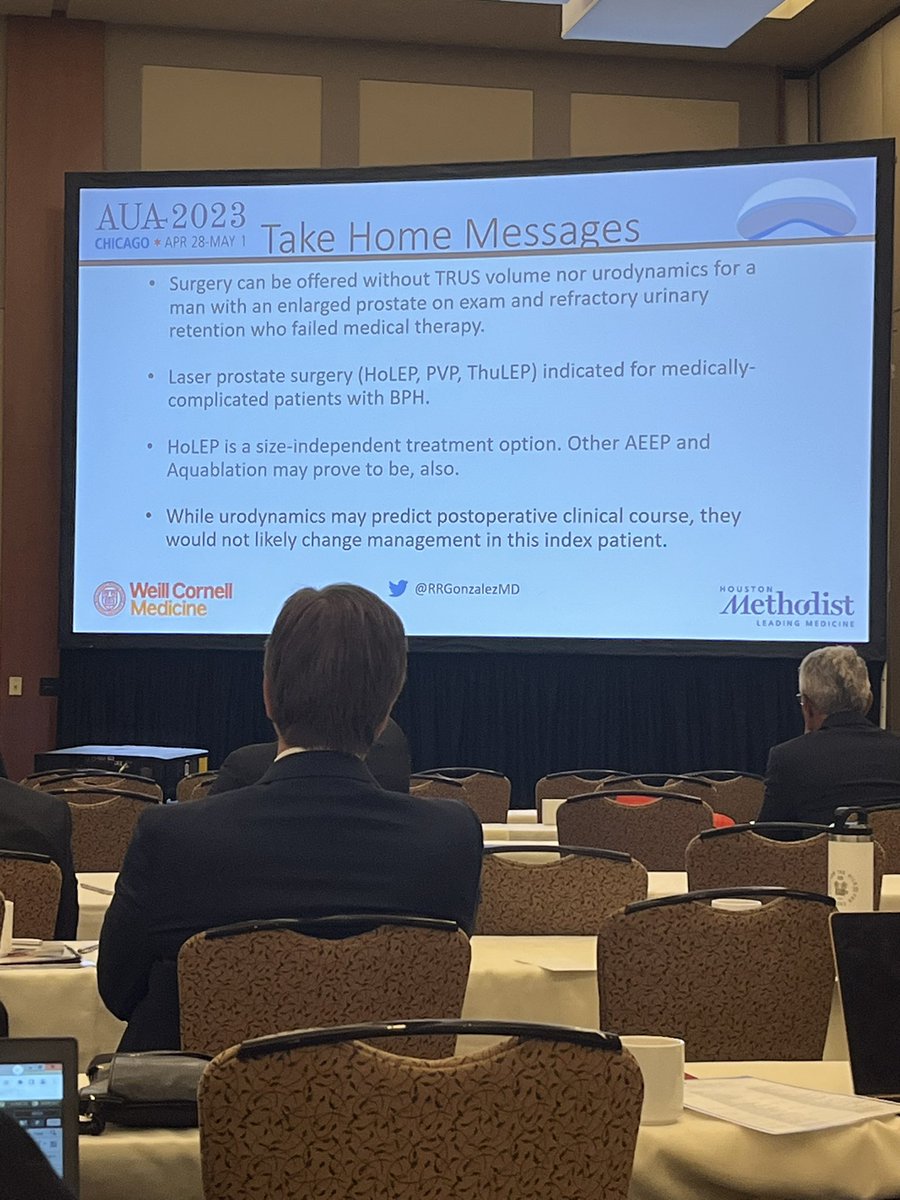 MCWasserMD's tweet photo. @RRGonzalezMD convincing us to go straight to OR with 75yM on AC in retention?!? @doreenchungMD @ChughtaiMD advocating minimally invasive and further work up #controvertial #norightanswer #sufu23 #AUA2023 https://t.co/vCAuuJzKzs