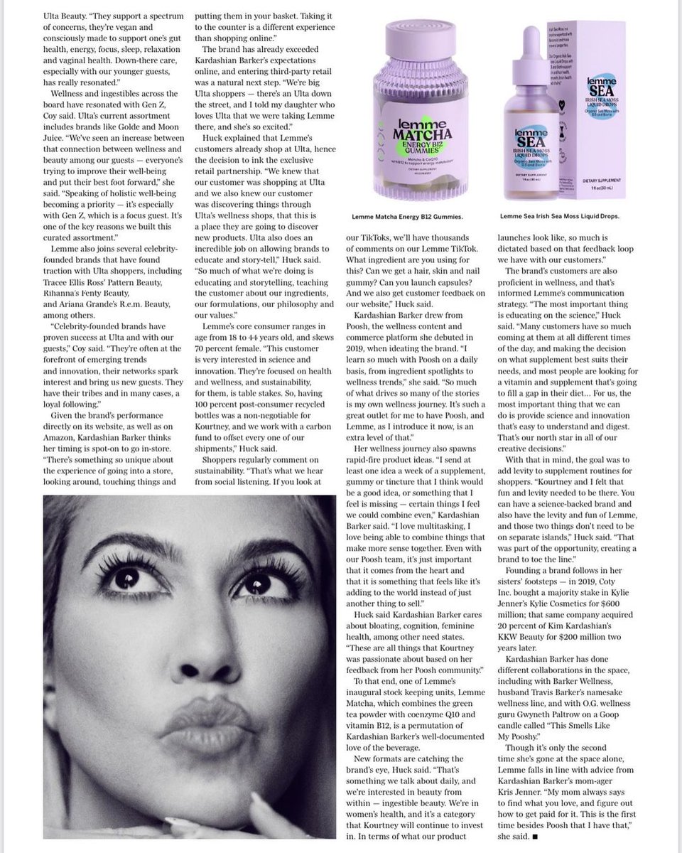 kourtneykardash's tweet photo. It’s giving @lemme expansion. Thank you Beauty Inc. @wwd for this cover and talking all things Lemme. So grateful. https://t.co/fMcV3OmemZ