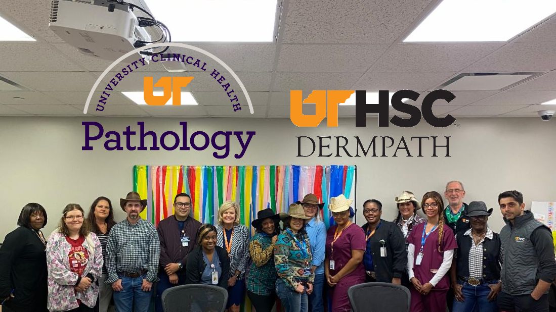 UCHMemphis1's tweet photo. This week, #UCH Dermpath and Pathology celebrated all of our amazing lab staff for National Lab Week with good food, fun games and creative costume themes! #FridayFun https://t.co/ebQtJX31Wt