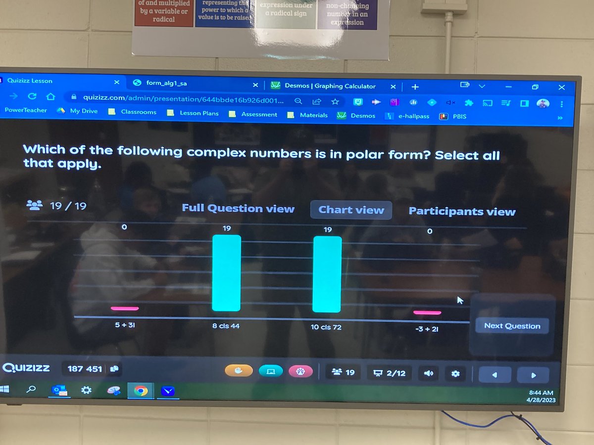 Day #156 Using <a href="/quizizz/">Quizizz (now Wayground)</a> to review complex numbers in precal today! 💪🏻💪🏻💪🏻💪🏻💪🏻<a href="/BryanCountyMHS/">🅱️RY🅰️N C🅾️UNTY MIDDLE HIGH SCH🅾️🅾️L</a>