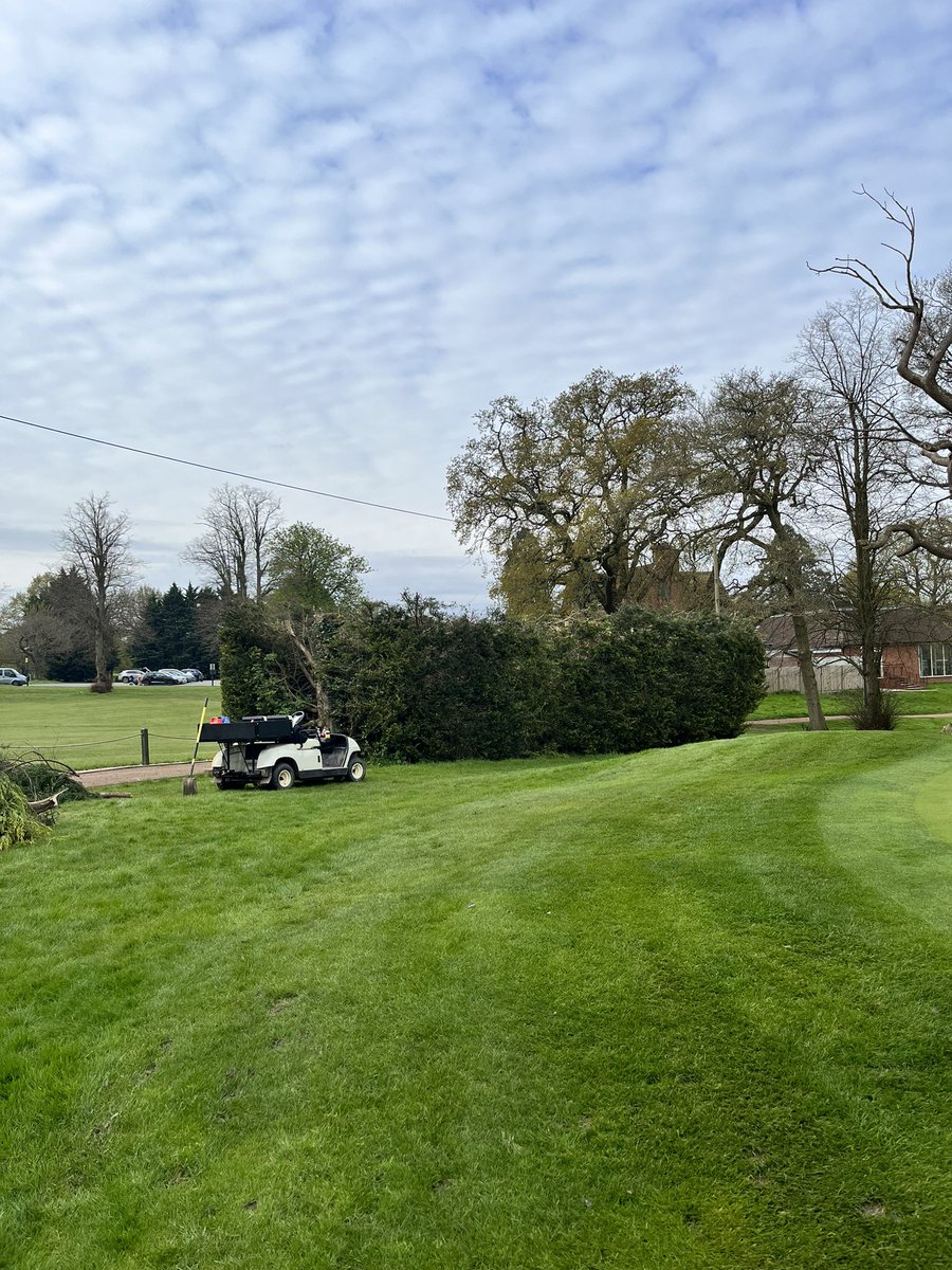BGGCgreenkeeper's tweet photo. Good progress being made on the course this week

Hedge reduction behind 4th green.

Fairways overseeded and granular feed applied.

New steps going in on the 1st tee .

More to come next week and hopefully some warmer weather ⛳️ https://t.co/mNPwwzkYQA