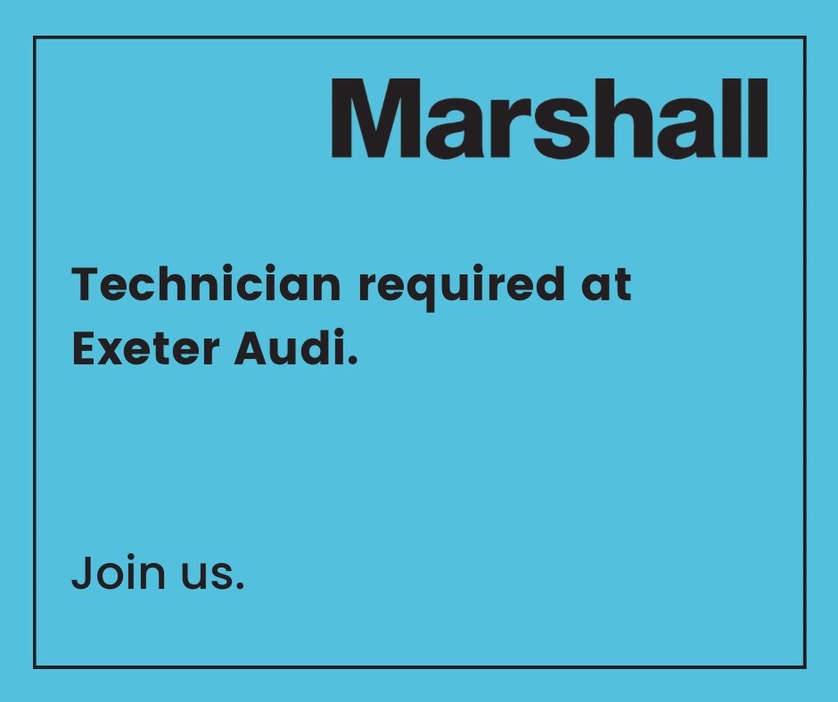 #Technician required at Marshall #Exeter #Audi. Join us.
 
To find out more and to apply online see >
ce0572li.webitrent.com/ce0572li_webre… #jobs