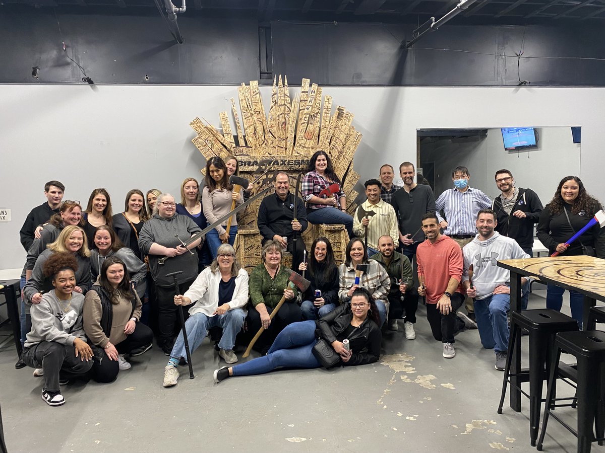 eCratchitNP's tweet photo. Our latest Staff event - a little axe throwing fun! https://t.co/y2tQ3HPR0q