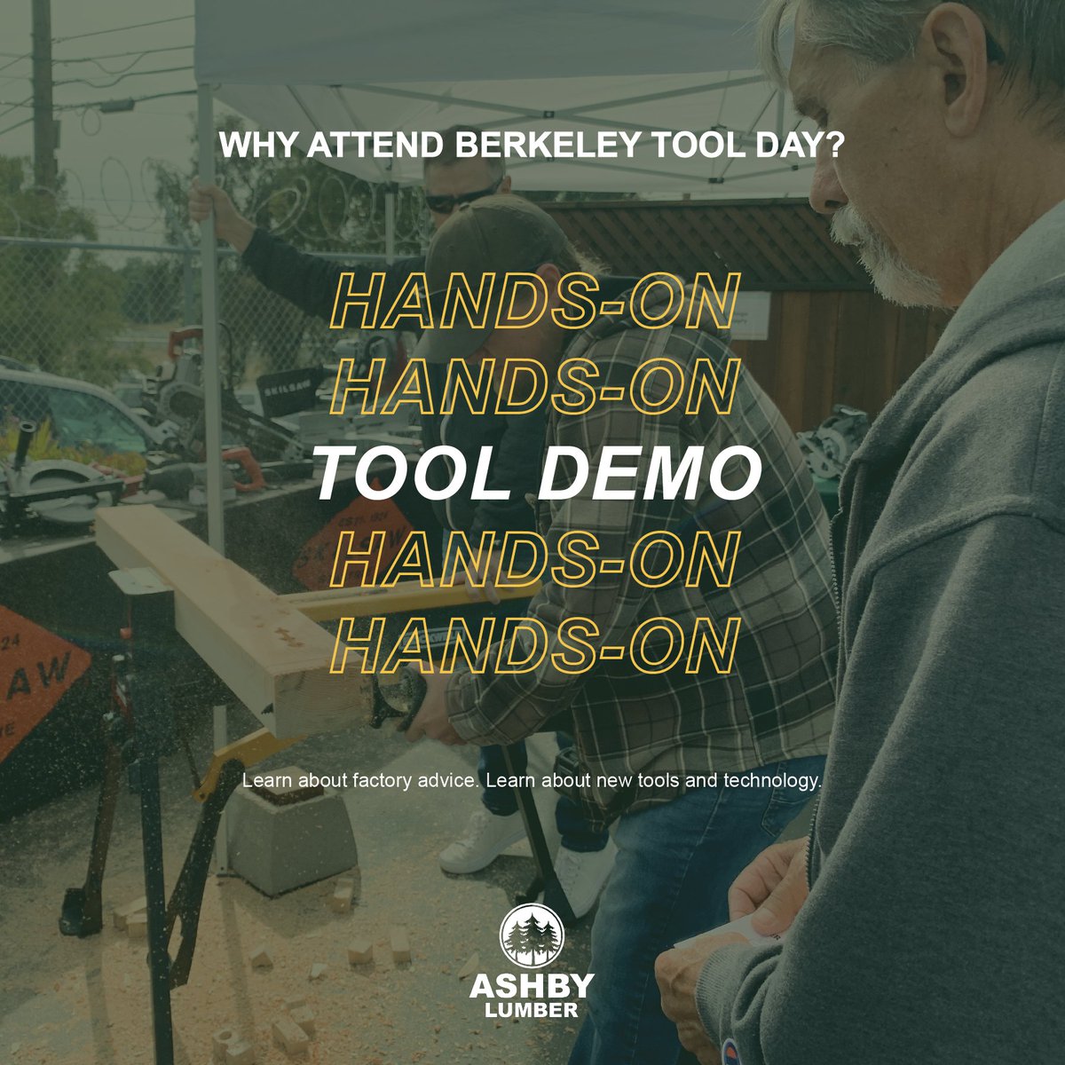 AshbyLumber's tweet image. Hand-on #tooldemo?! Yes, that's right, you get to test out the latest #powertools! Join us for #toolday at the #berkeley location on Thursday, 5/25 from 10am-2pm!
Can't wait to see all of you at the event!
#ashbylumber #bayarea #toolexpo #customerevent #shoplocal