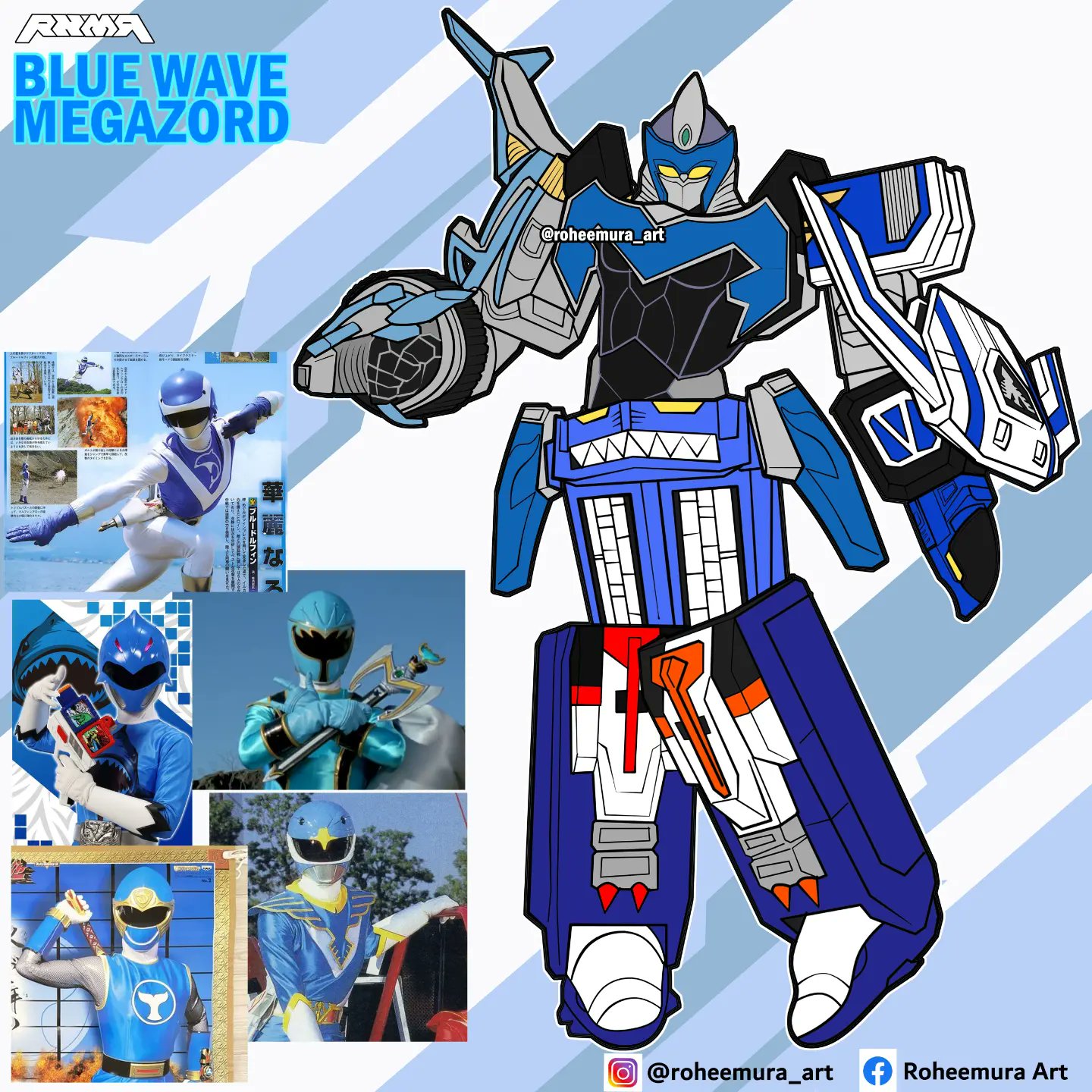 Xユーザーのroheemura_artさん: 「Blue female sentai megazord