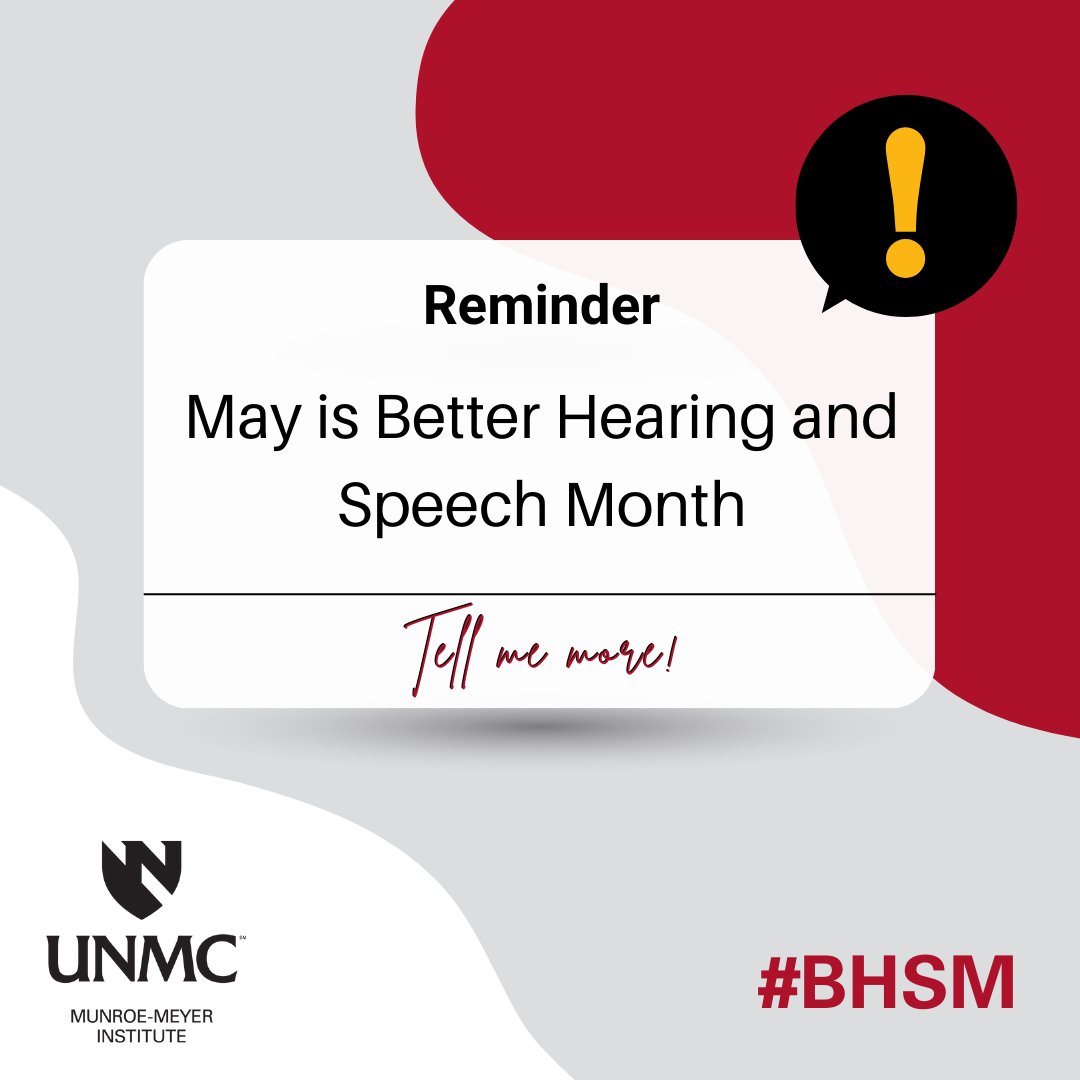 unmc_mmi's tweet photo. Each year Speech Language Pathologists and Audiologists nationwide take the opportunity to raise awareness about #CommunicationDisorders. Be on the lookout for our next post about what services we provide through the #unmcMMI!
#mmiSLP #mmiSpeech #mmiRiteCare #RiteCare #BHSM https://t.co/RN31BiBuqj