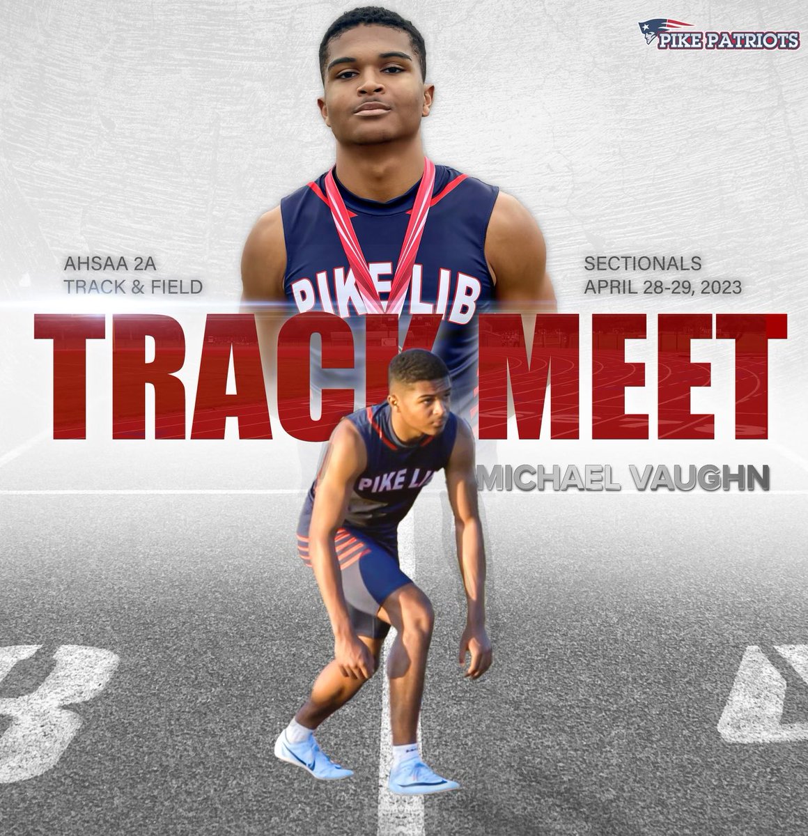 PikeLibPatriots's tweet photo. 👟 IT’S MEET DAY 👟

Good luck to Michael Thomas Vaughn at Sectionals which is being held later today in Red Level. 

#GoPike | #PikeTrack | #RunMTV https://t.co/FYmpFlCdLk