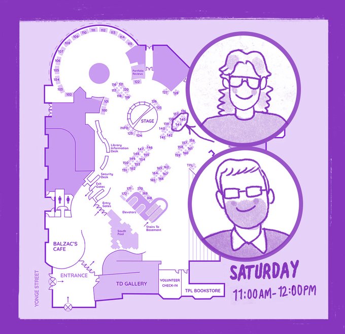 Signing Tomorrow! 789 Yonge St. First Floor, tables 144-145. 11:00-12:00 ONLY. please come say hi I promise there won't be a line haha Have a good TCAF everyone! #tcaf