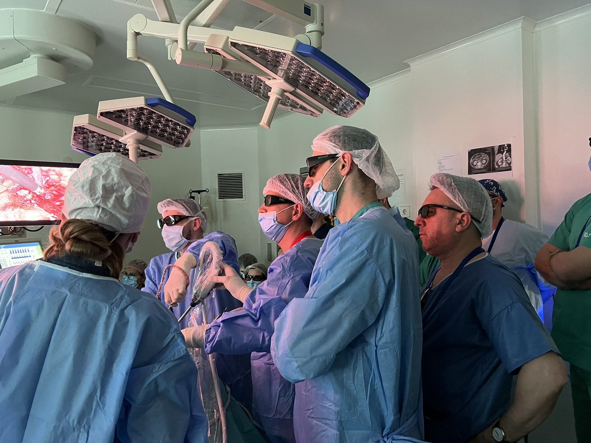 AngeloTerrito's tweet photo. 3-days laparoscopic 3D course, with 18 live surgeries performed (partial/radical nephrectomies, adrenalectomies, prostatectomies) and more than 20 participants. A great honour to have been invited as a surgeon by such skilled colleagues (and truly dear friends!) in Cluj Napoca 🇷🇴 https://t.co/3YUq3RR0xZ