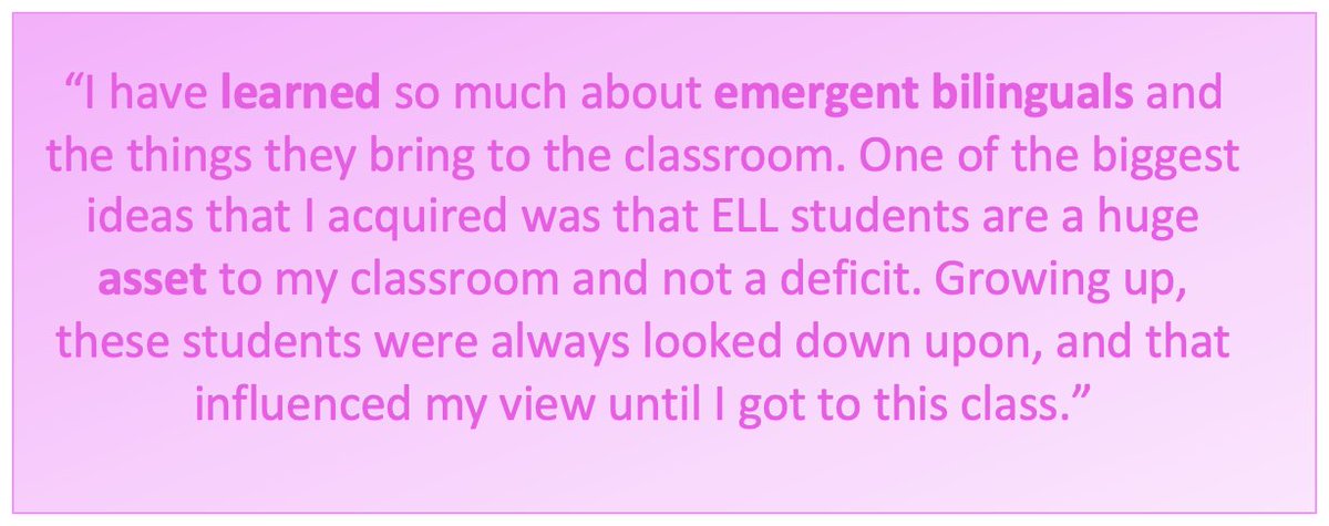 Reading students' semester takeaways grounds it for me and reminds me that there's a lot of work to be done. This is why.
#emergentbilinguals #ELL #education #teachereducation #assetbasedthinking #bilingüesinIndiana #poquitoapoquito @PurdueEDU