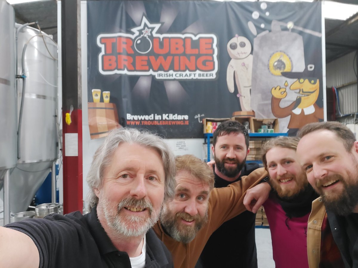 AxBrew's tweet photo. So that's a rap. Beer is in the tank so it's time to say goodbye to the legends that are Trouble Brewing, Stephen, Damo, Johnny, Brian and our queen Deirdre. Thanks and respect to the brewers who taught me so much Mark Nixon, Dave Guilfoyle and Ian Ellis. https://t.co/iWJKQgDpkf