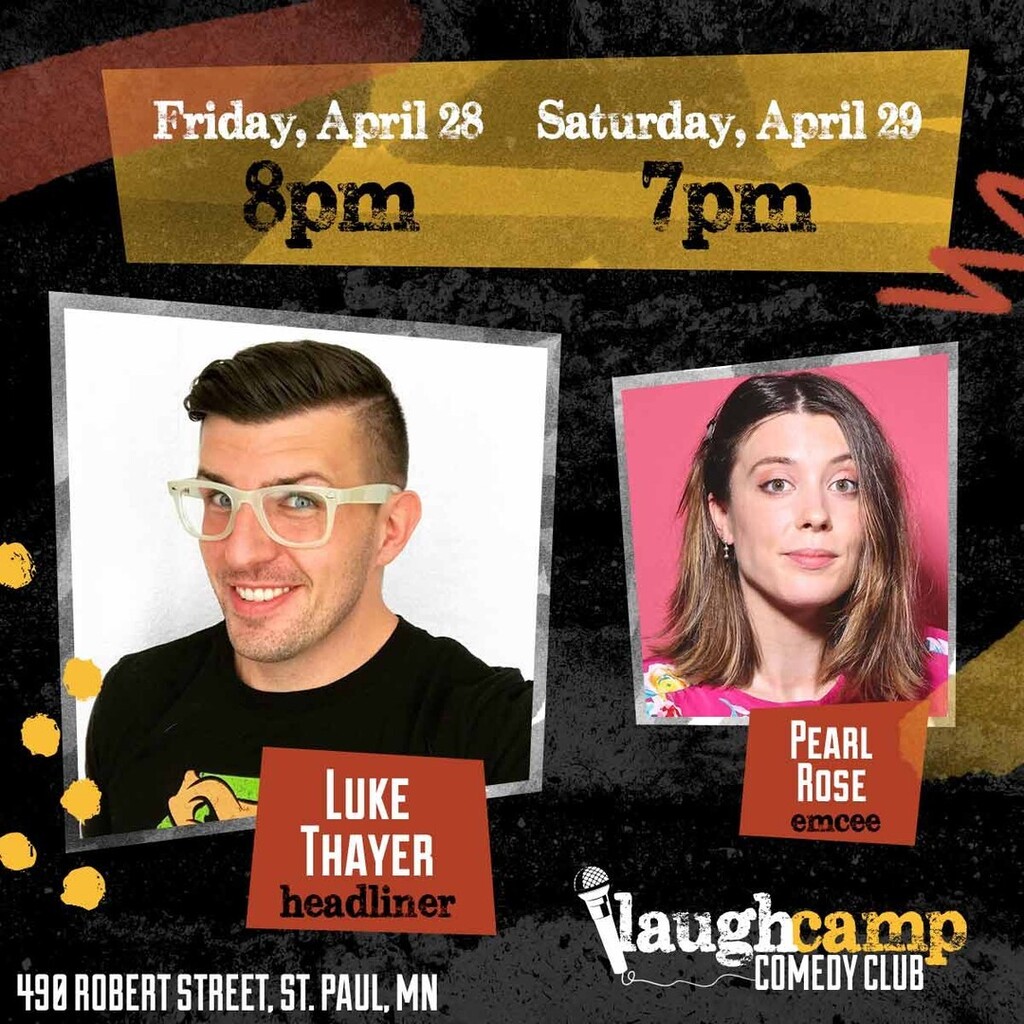 See Luke Thayer at Laugh Camp Comedy Club on April 28 and 29! Luke Thayer is silly, yet biting with an unorthodox view of social norms and insight into the choices people make. He observes the world through a colorful lens, including childhood, parenthoo… instagr.am/p/CrlbsJ6uP_a/