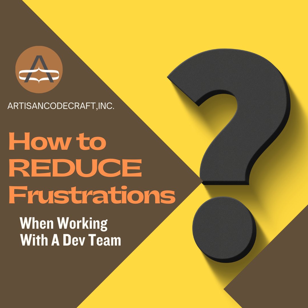 ArtCodeCraft's tweet image. Frustrated working on your dev team? Learn how to avoid the pitfalls with our new YouTube video! [youtube.com/watch?v=1zbILj…] What tips have you used to reduce frustrations? #coding #developer #devteam