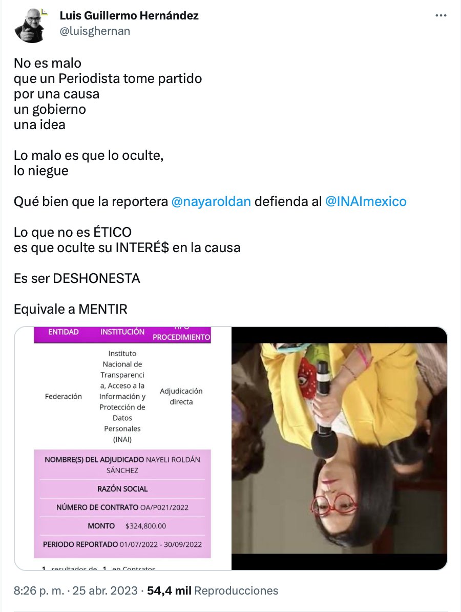 luisghernan's tweet photo. 🔥TRANSPARENCIA A TUITAZOS🔥

La revelación del CHAYOCONTRATO de @NayeliRoldan con @INAImexico 
que mencionó el Presidente @lopezobrador_ 
es obra de UN TUIT
no de la plataforma de transparencia

1. Pedí el contrato a @bl_ibarra 
2. Me respondió
3. Su equipo me dio el contrato https://t.co/WUuaZHvNuq