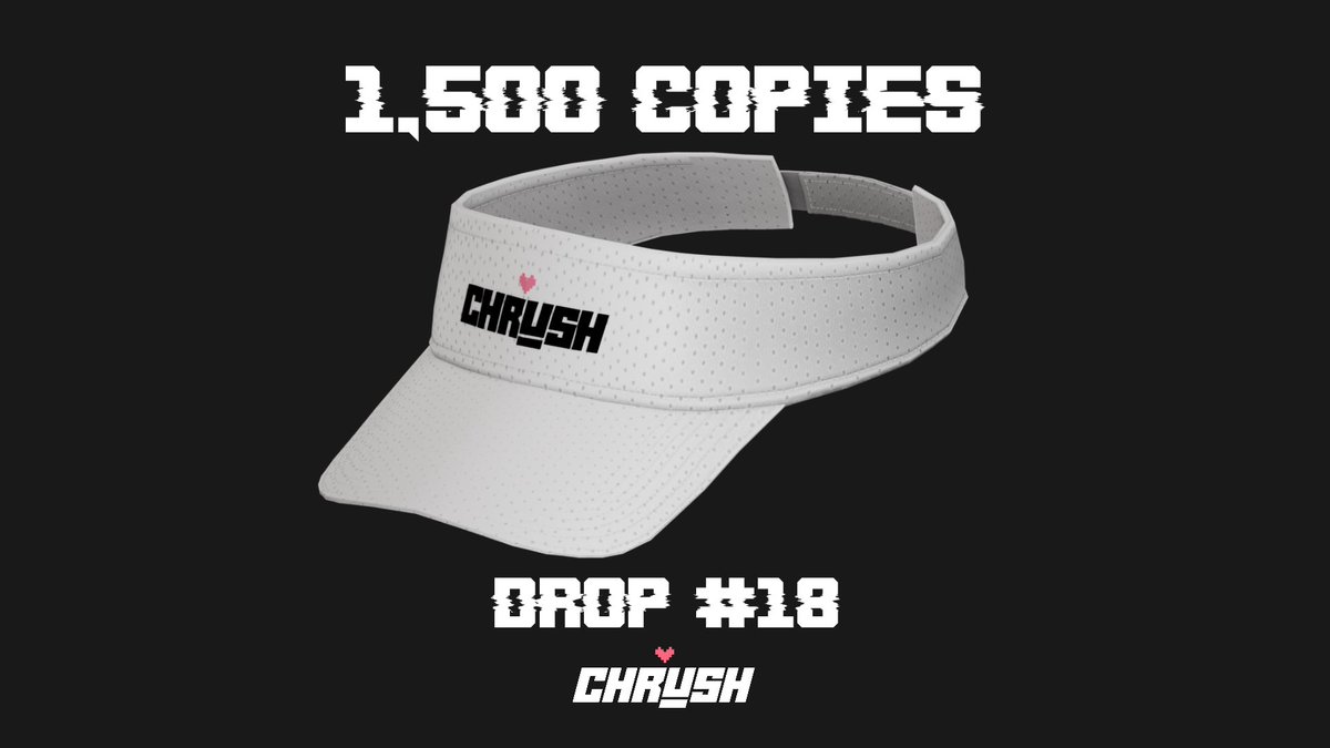 CHRUSHz's tweet photo. CHRUSH DROP #18

THE WHITE VISOR WILL DROP AT 2PM EST. 1,500 COPIES. WILL COST ROBUX.

LINK: https://t.co/g0giQAwnWN

#CHRUSH https://t.co/S1RUV5PkJQ