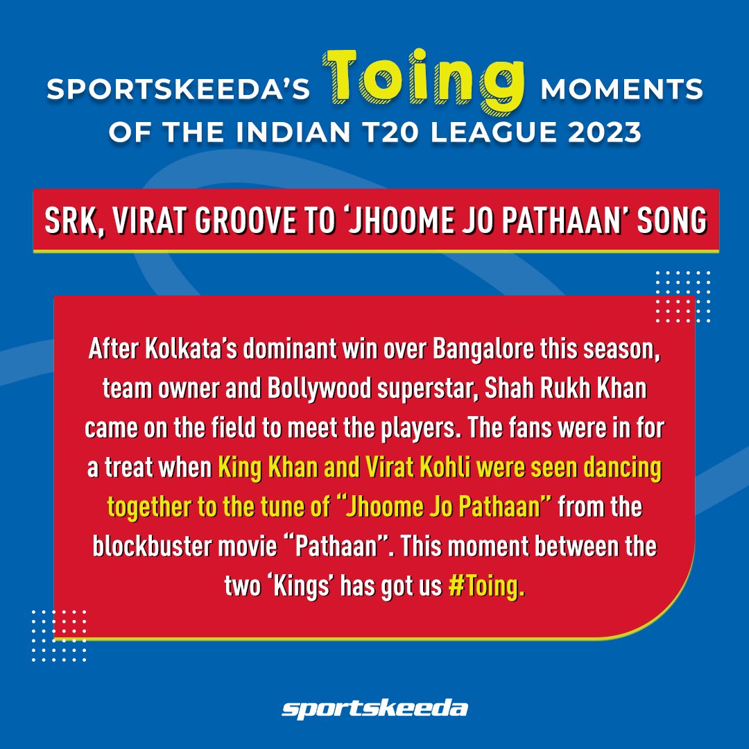 Sportskeeda's tweet image. Toing, toing, and away!"

Here are some of our #Toing moments of the Indian T20 League 2023  🏏

#StayToing #Sportskeeda #CricketTwitter