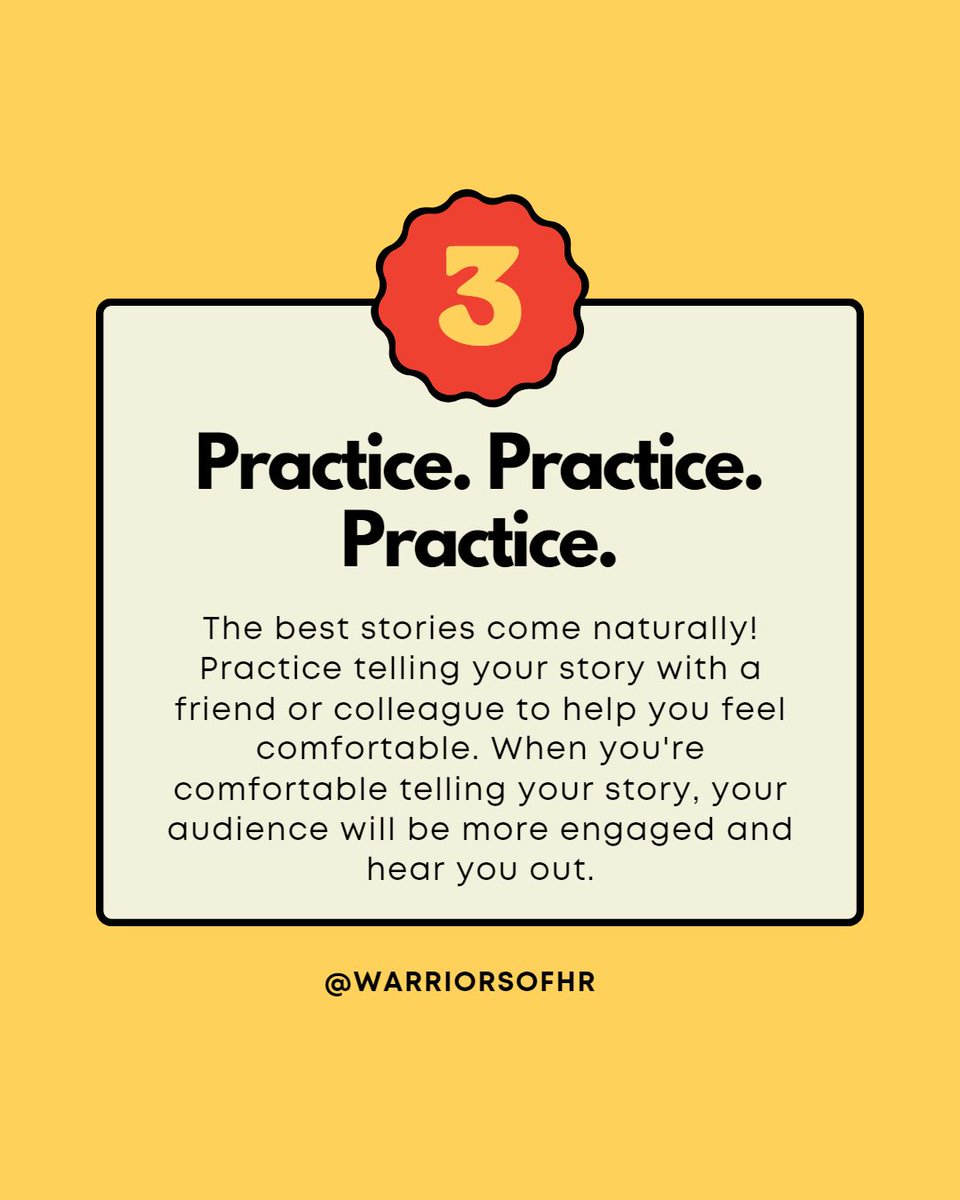 warriors_hr's tweet photo. Storytelling is such an important skill to be an HR Warrior. 🤝 Check out Keri’s tips for great storytelling! #HRWarriors #storytelling  #skillbuilding #hr #courage #resilient #goaloriented #leadership #selfhelp #motivation #employees #workers #career #selfdevelopment https://t.co/bByG173Sjt