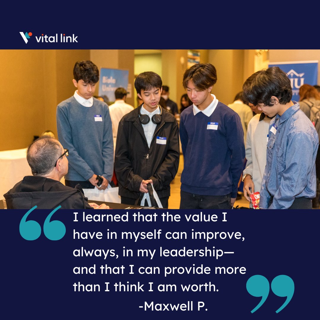 VitalLink_CA's tweet photo. It's National Student Leadership Week! Today we want to highlight some students who visited one of our student leadership events. 🎓

Visit our website to learn how you can help students discover their passion: https://t.co/0BGSvotOET

#vitallink #students #careers https://t.co/RasQTo7OKH