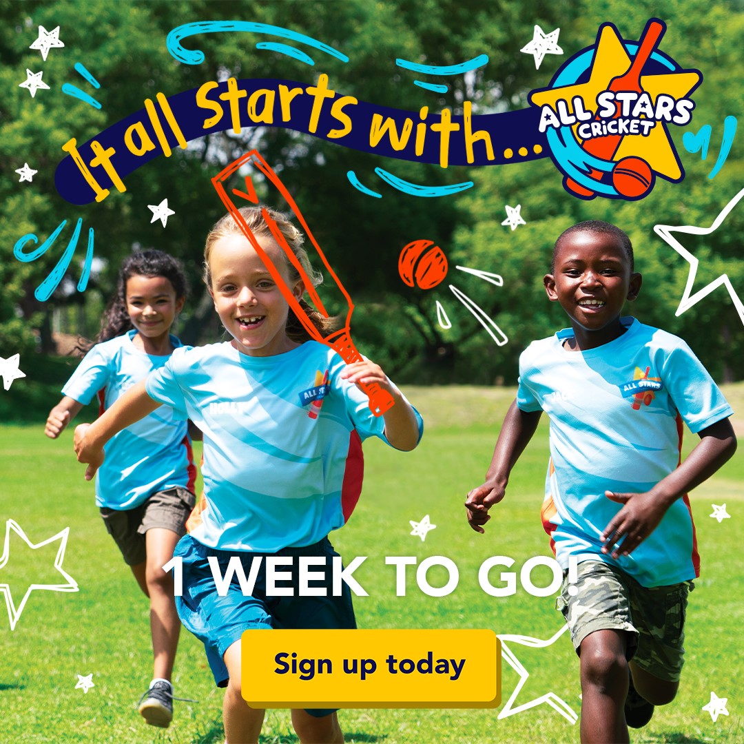 Cambs_CB's tweet photo. 1 week to Go!   There is still time to get your child signed up to

@allstarscricket &amp; @DynamosCricket this summer with 1 week before our first centres in Cambridgeshire get under way  

Be quick some clubs have limited spaces remaining  

#AllStarsCricket #DynamosCricket https://t.co/Nf6v4lNCZD