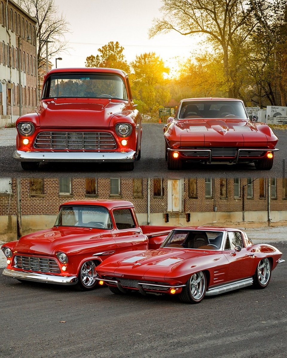 AutoMeter's tweet photo. Which one would you choose: a 1957 Chevy 3100 pickup or a 1963 Corvette?

#musclecar #chevytrucks #truckdaily #c10nation #1963corvette #63corvette https://t.co/UcD9tX1UaA