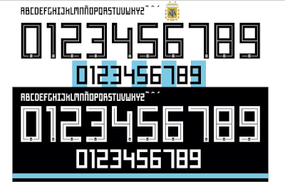 Tipografia  Números de camiseta de Argentina 2018 - 19 #camisetas #moldes #diseños blgs.co/ymHhdM