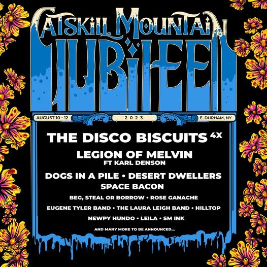 Just in:

Catskill Mountain Jubilee has released its 2023 Phase 1 lineup back at Blackthorne Resort in East Durham, NY 8/10-12
catskillmountainjubilee.com