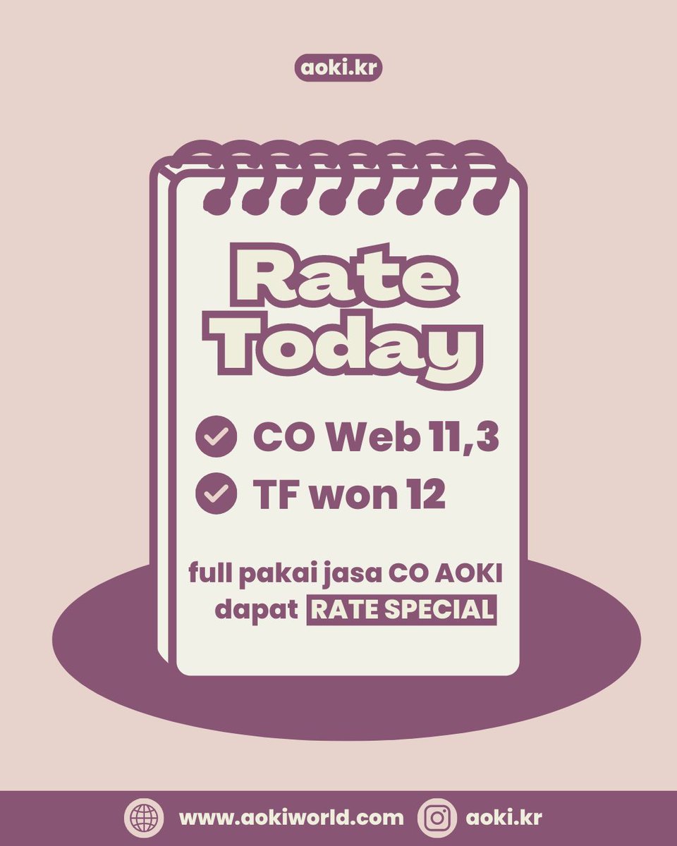 rate todayy
co web 11.3
tf won 12

#aoki_warehouse