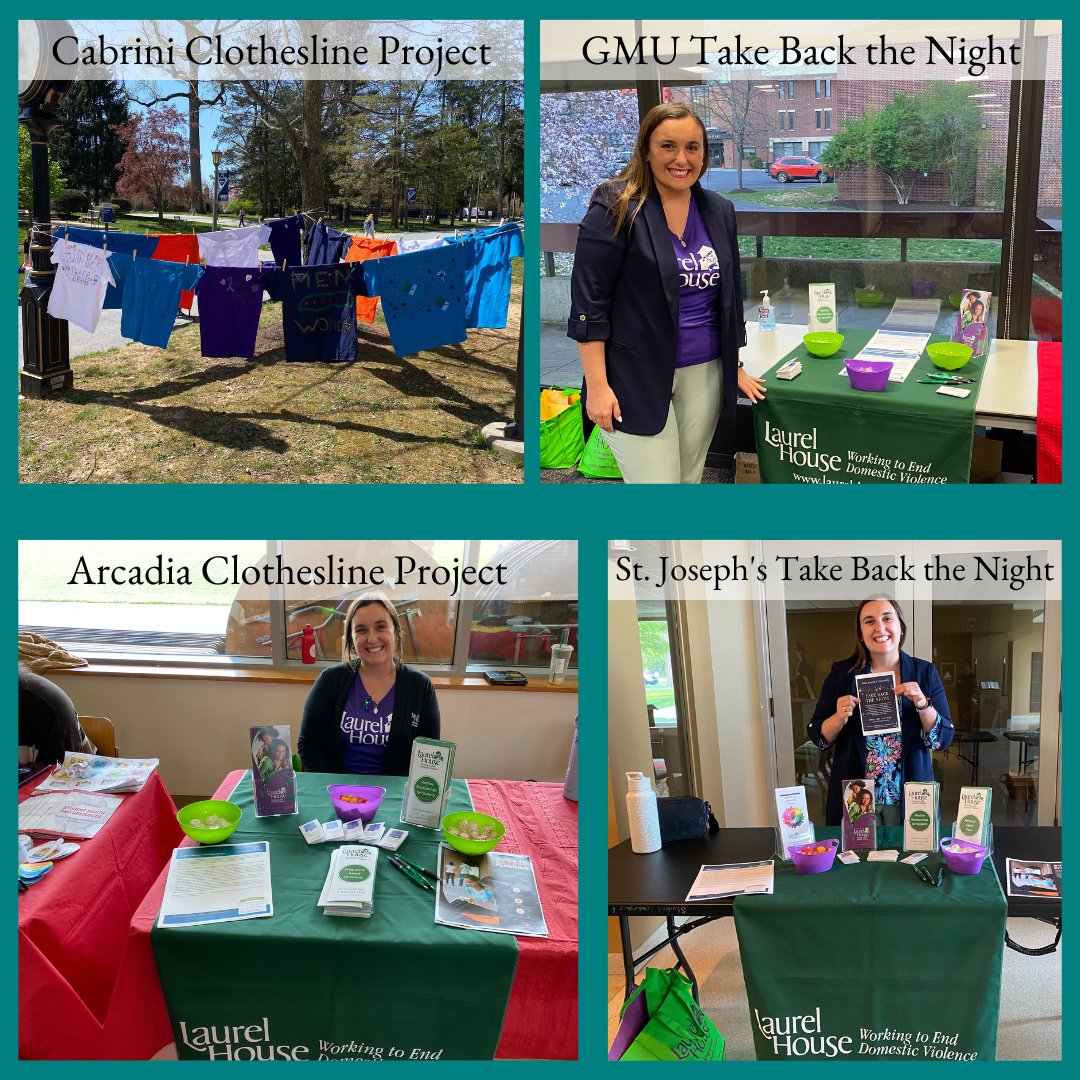 LaurelPA's tweet image. Community Educator Gabby Southworth represented Laurel House at Sexual Assault Awareness Month events.

@cabriniuniv and @arcadia1853 held clothesline projects, while @GMercyU and @saintjosephs held Take Back the Night events. We offered domestic violence resources at all events.