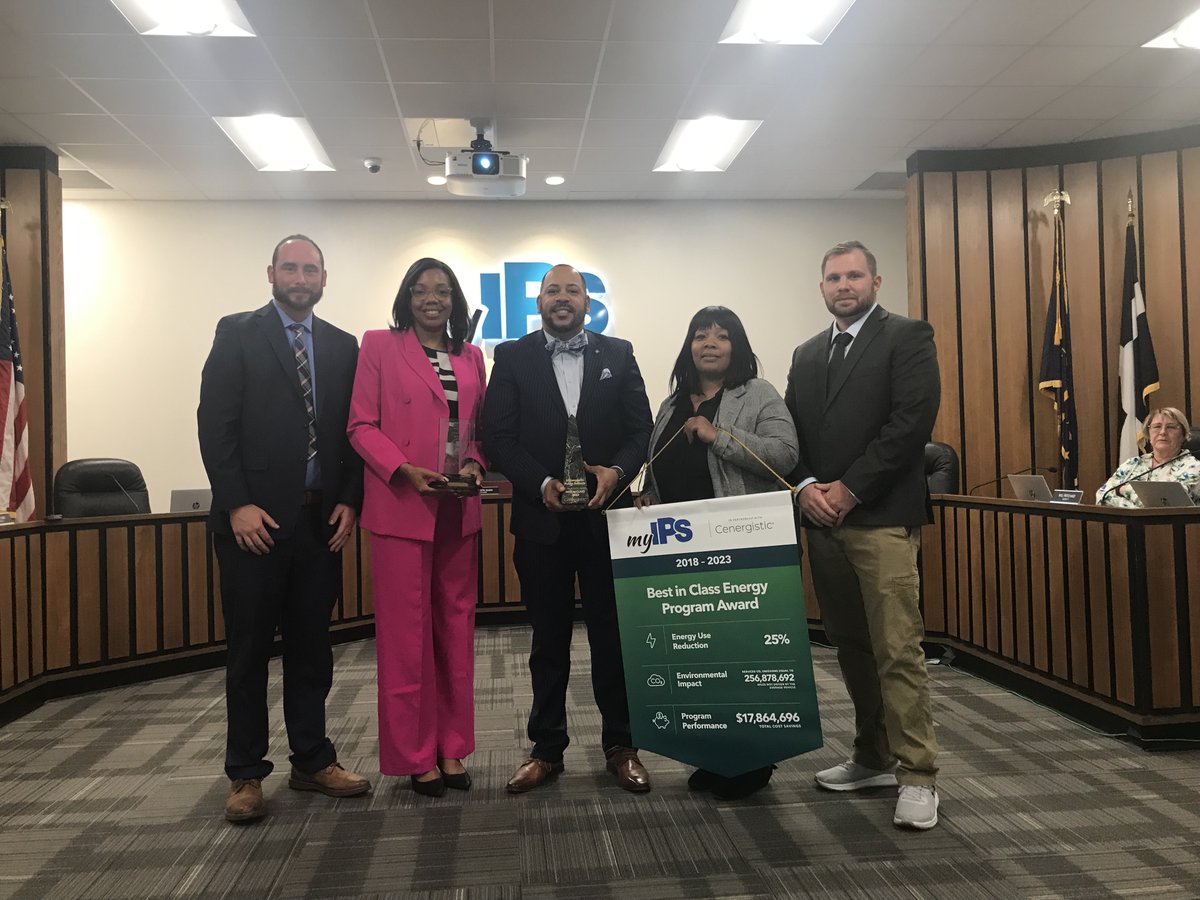 Last night's board action session opened with the posting of the colors by the <a href="/Shortridge/">Shortridge High School</a> JROTC and a performance by Shortridge Senior Elena Nissan Thomas. IPS also received the Best in Class Energy Program Award!