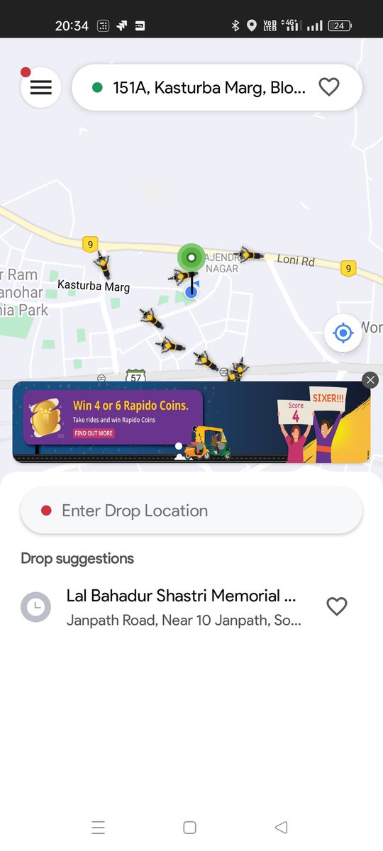 AkshayPratap_77's tweet photo. The honorable @indSupremeCourt ordered all the bike taxis to stop their services from 20th February onwards in NCR, but still @rapidobikeapp is functioning in the NCR region. 
This is a screenshot of today at 08:34PM of Sahibabad, Ghaziabad. https://t.co/sNTJW0Ths3
