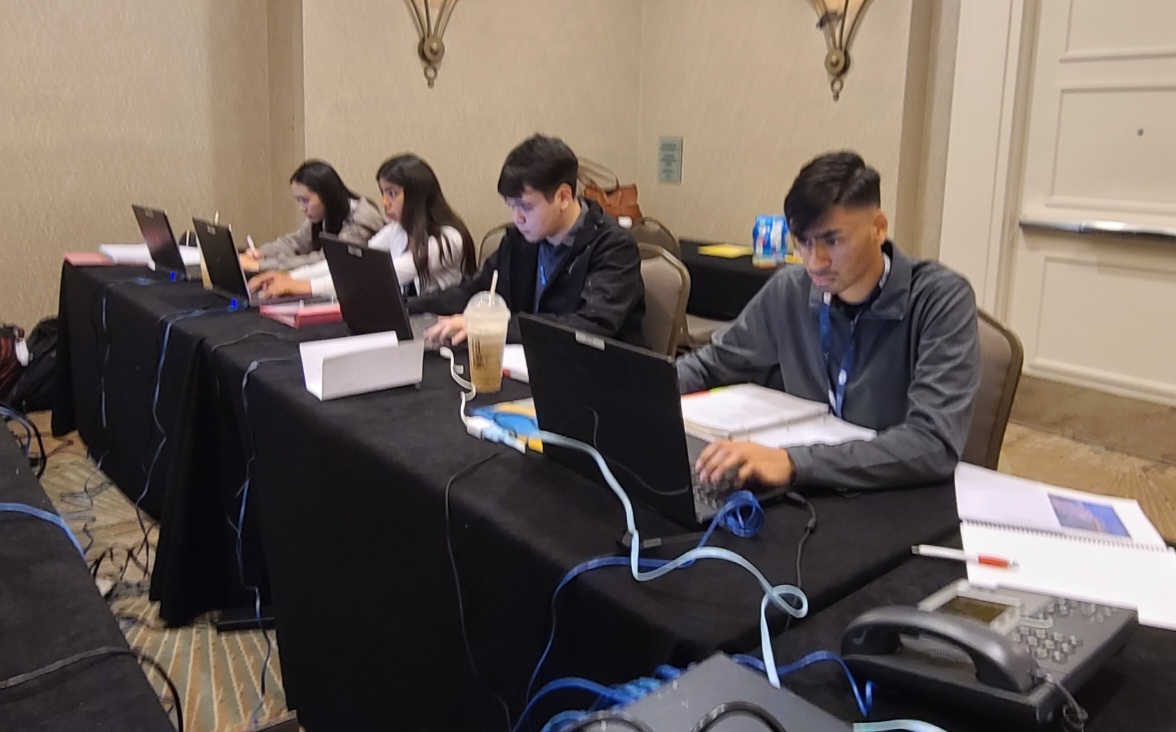 NationalCCDC's tweet photo. The @calpolypomona @calpolyswift team is quickly working to put up their network defenses... go team! #NCCDC https://t.co/9gLJlsj5P3