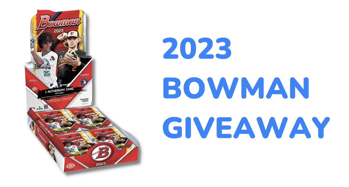 CollX_App's tweet image. We’re doing a 2023 Bowman Hobby box giveaway! Rules on how to enter: 

Step 1️⃣: RT this tweet!
Step 2️⃣: Follow CollX on Twitter

That’s it! We will pick a winner next Thursday, May 4th. 

Good luck!
